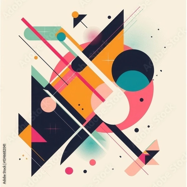 Obraz abstract geometric design with waves - vibrant color art