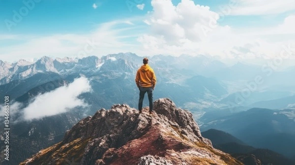 Fototapeta Entrepreneur motivation is the key to overcoming challenges
