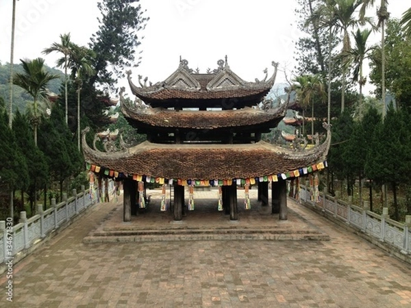 Obraz Temple Pagoda Shrine in Hanoi, Vietnam on Chinese New Year Winter