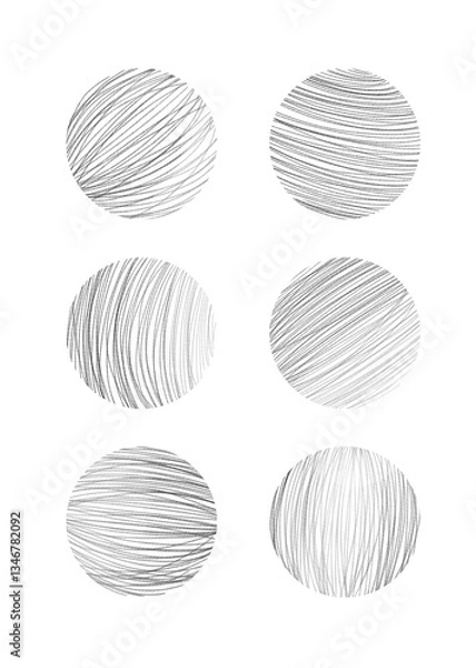 Fototapeta 흰색 배경에 손으로 그린 원형 패턴. 