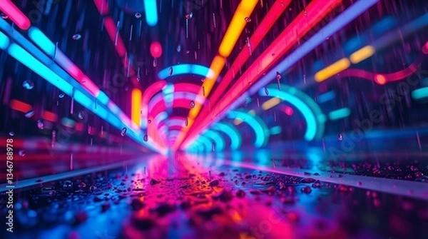 Obraz light trails on the street