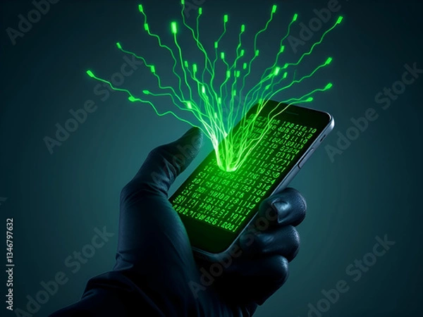 Fototapeta Data Theft via Smartphone