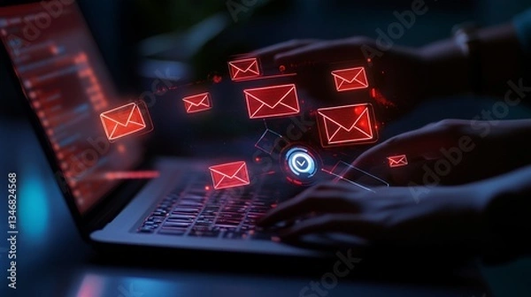 Fototapeta Cybersecurity: Protecting Digital Communication from Threats