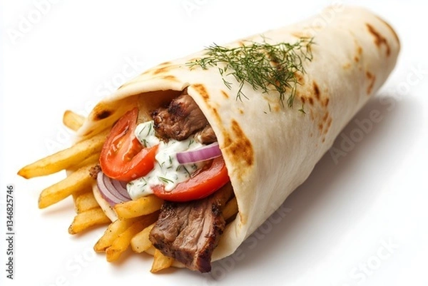 Obraz A gyros isolated on a white background