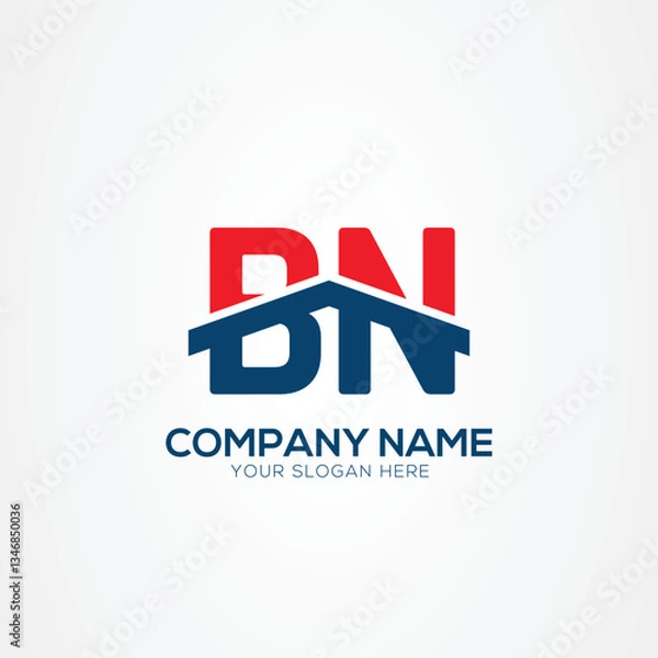 Fototapeta BN or NB Creative Modern Letters Logo Design Element