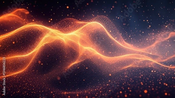 Fototapeta Abstract fiery wave digital art background