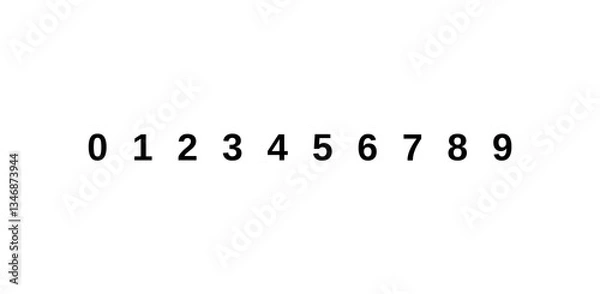 Fototapeta Transparent Outline Numbers 0-9