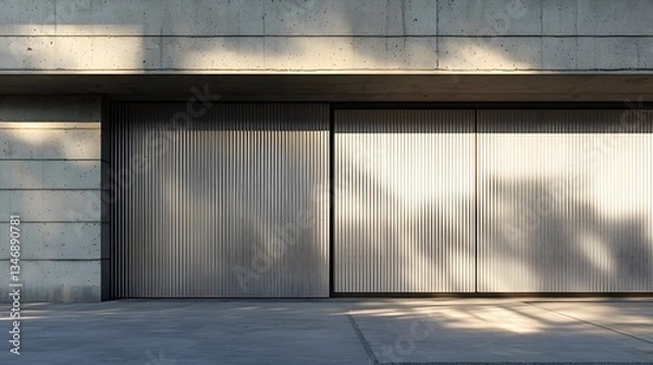 Obraz Industrial Metal Rolling Door with Robust Design for Secure Facility Entrance