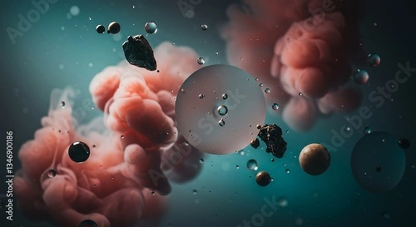 Obraz 3D Multicolored Orbs Vibrant Cosmic Effects