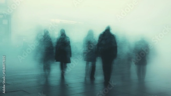Fototapeta Blurred silhouettes create a mysterious and artistic abstract effect