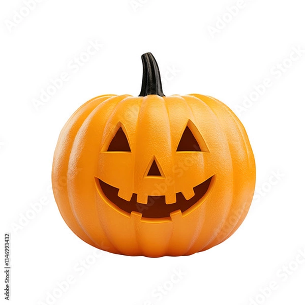 Fototapeta Playful Halloween Pumpkin on a Clean White Background