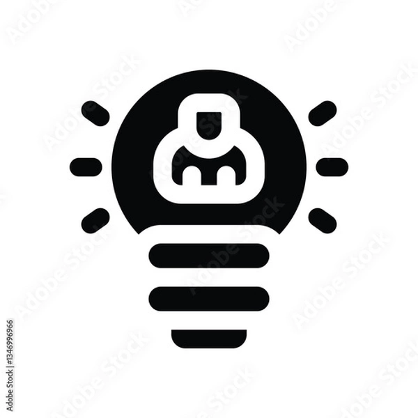 Obraz idea glyph icon. Strong and solid vector icon for websites, mobile interfaces, presentations, and visual branding. High quality and easy to edit.