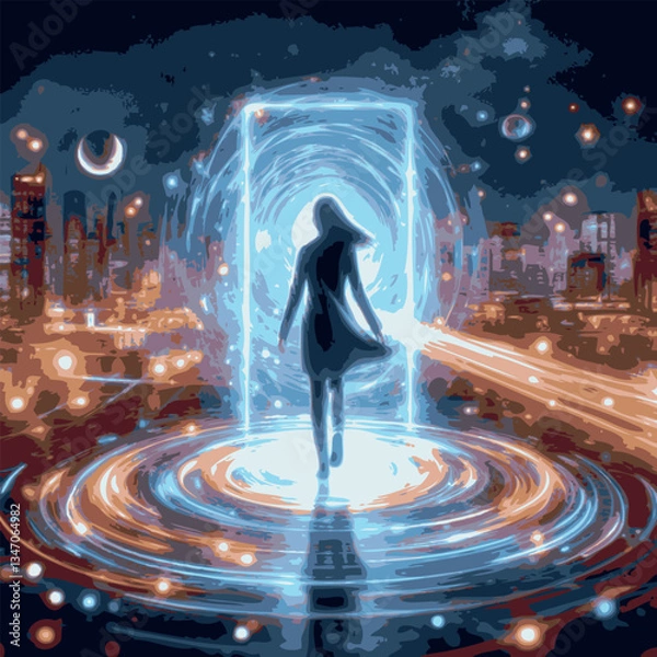 Obraz Time machine. Vector color drawing.
