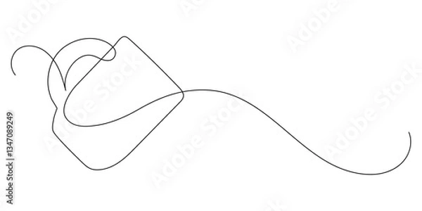 Fototapeta Mug of tea, or coffee. Continuous line drawing.