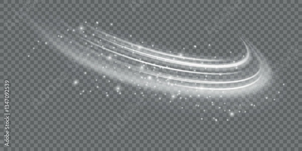 Fototapeta Stream of fresh wind png. Imitation of the exit of cold air from the air conditioner. Cold winter wind texture. Holiday vector blizzard. Christmas effect of a cold blizzard. Vector PNG.