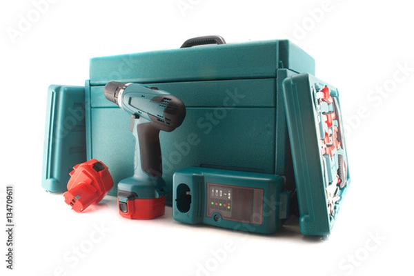 Fototapeta screwdriver box on a white background