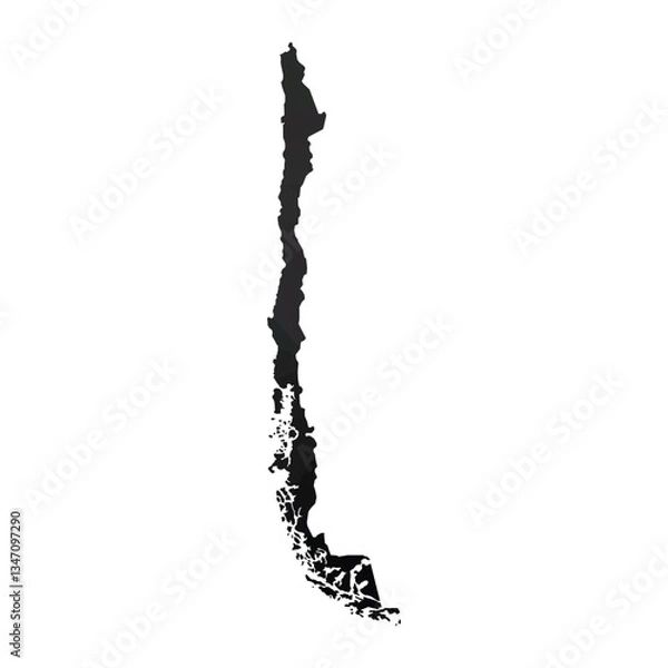 Obraz Abstract Polygon - Low Poly Color Black Chile map. Vector Illustration eps10.	
