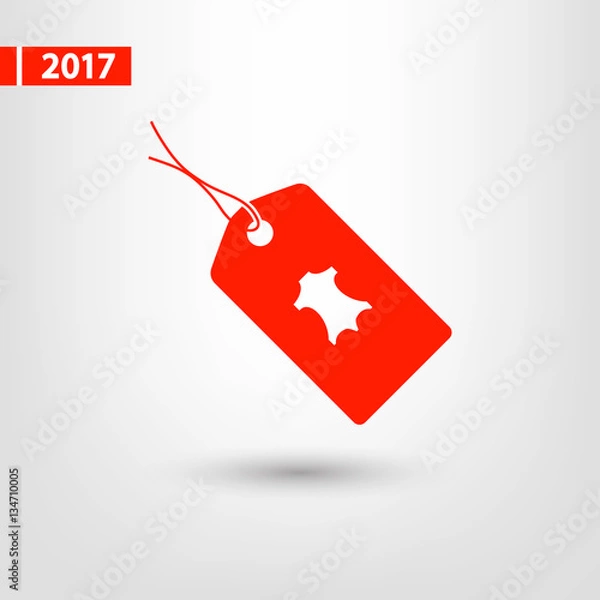 Fototapeta leather tag icon, vector illustration. Flat design style 