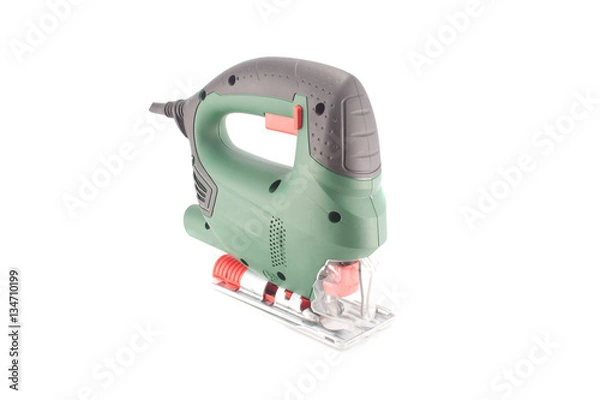 Obraz electric jigsaw on a white background