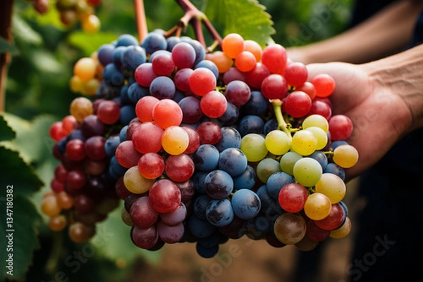 Fototapeta meticulous cultivation and nurturing of vineyard soil, a harmonious blend of artistry and scientific precision, culminates in creation of exquisite grapes that embody essence of winemaking