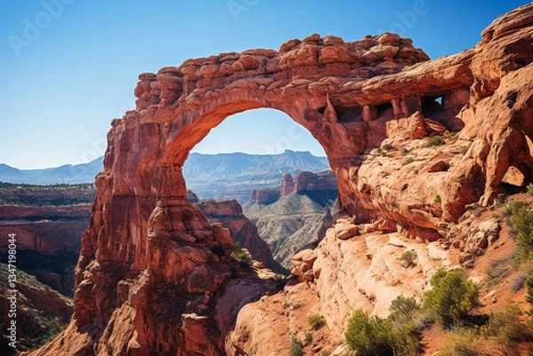 Obraz Utah diverse landscapes feature iconic red rock arches, deep canyons, and sprawling desert terrain, offering unmatched natural beauty