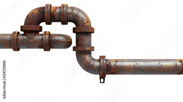 Fototapeta pipe isolated on a transparent background, detailed photo, png 