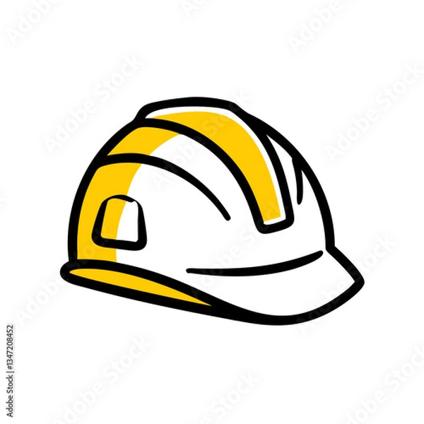 Obraz  yellow construction helmet icon