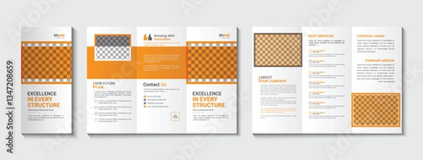 Obraz Trifold Construction Brochure Design Template