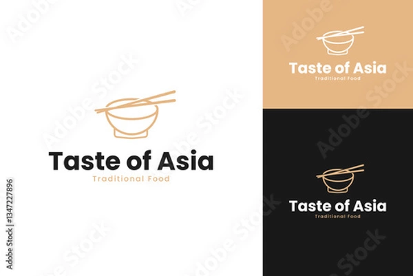 Fototapeta Taste of asia food logo design template vector illustration