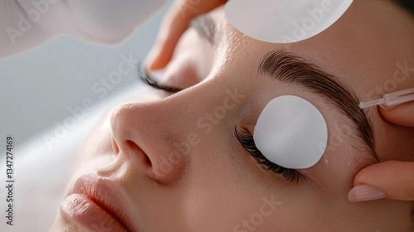 Fototapeta Eyebrow Lamination Procedure for a Refined and Polished Aesthetic Look