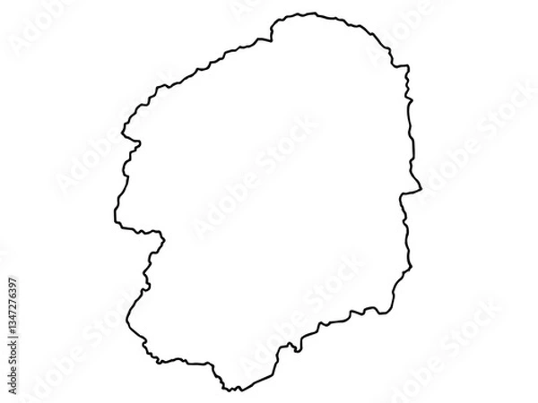 Obraz 少しゆるい白い栃木県地図 関東 東日本