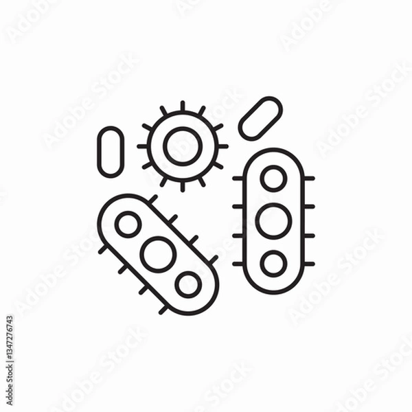 Fototapeta bacteria microorganisms icon sign vector