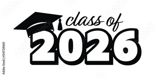Fototapeta Class of 2026 with graduation cap