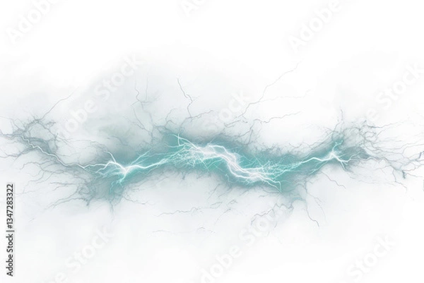 Fototapeta Electric blue lightning energy  png nature overlay effect, transparent background