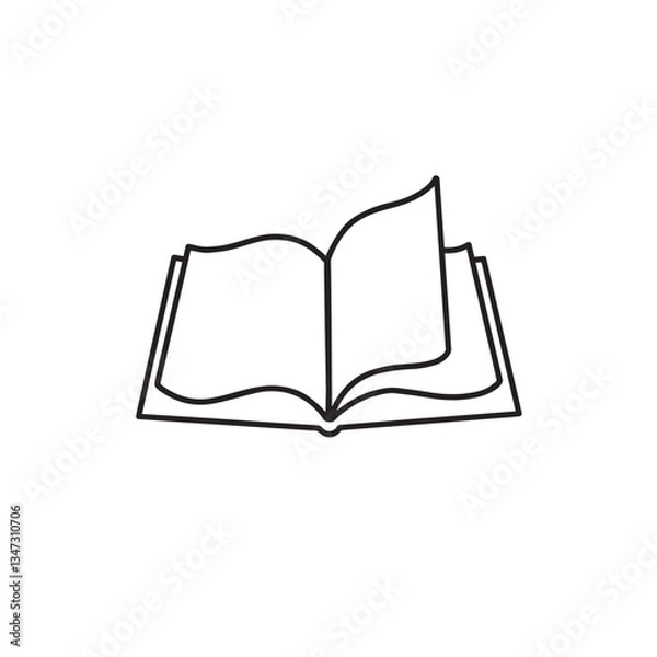 Fototapeta Open book vector icon on a white background