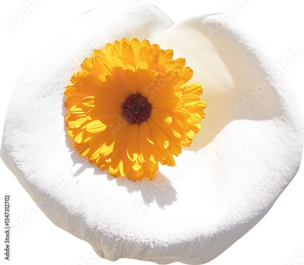 Obraz Calendula flower isolated on white background. Calendula officinalis