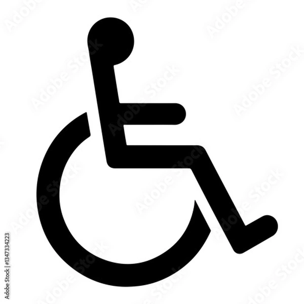 Fototapeta Wheelchair accessibility icon for disability support and public spaces isolated on transparent background