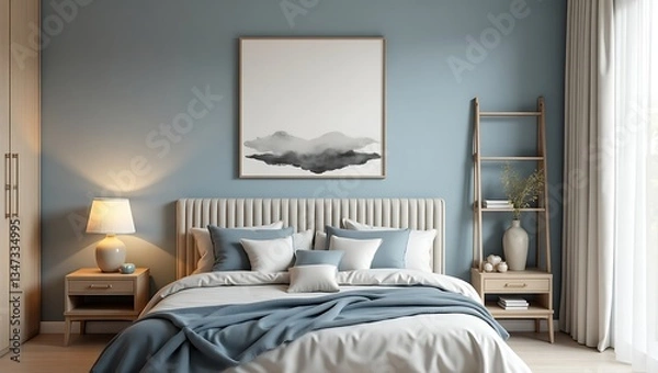 Obraz Luxury hotel bedroom with comfortable bed and elegant interior design