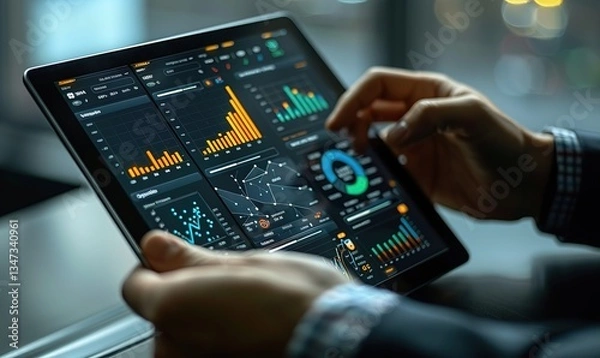 Obraz businessman using a tablet