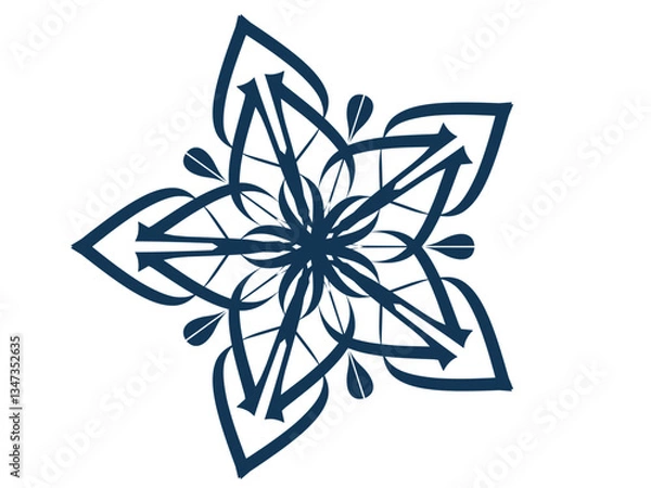 Obraz Pentagon mandala with geometric pattern