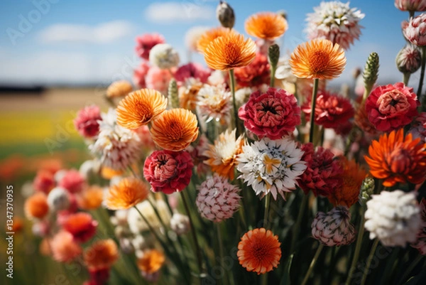 Fototapeta prairie flowers burst with an explosion of patterns, exude a delightful fragrance that dances in air, and play a vital role in sustaining delicate balance of ecosystems
