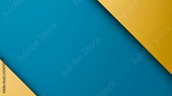Fototapeta Geometric Design With Blue And Gold Diagonal Shapes