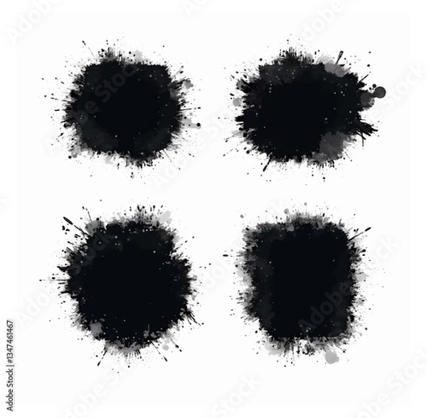 Fototapeta set of ink splashes