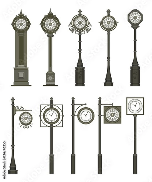 Obraz street sign and clock