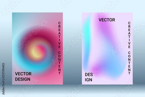 Fototapeta Minimum vector coverage. A set of modern abstract covers. Creative fluid backgrounds from current forms to design a fashionable abstract cover, banner, poster, booklet.