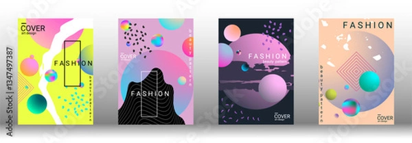 Fototapeta Modern design template. Set of modern abstract covers. Creative backgrounds from abstract gradient shapes to create a trendy abstract cover, banner, poster, booklet. Vector illustration. EPS 10.