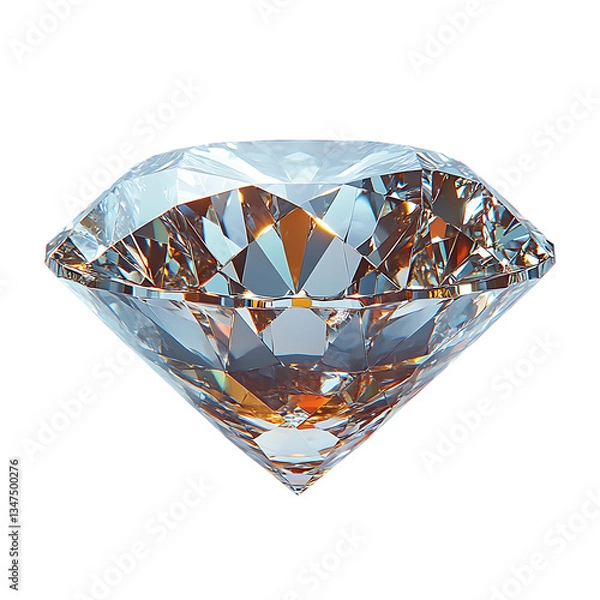 Fototapeta Brilliant Cut Diamond with Sparkling Facets 