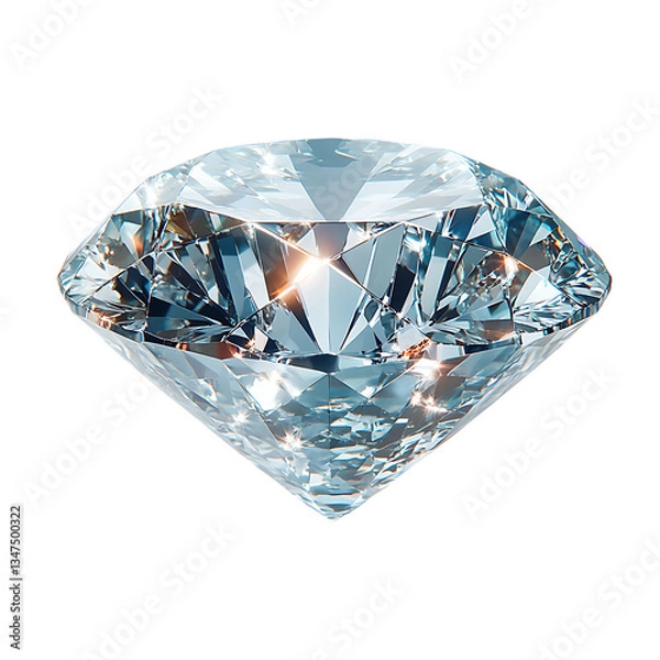 Fototapeta Brilliant Cut Diamond with Sparkling Facets 