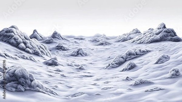 Obraz An aerial view of a serene and snowy winter landscape scene