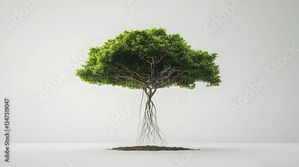 Obraz Pixelated Tree With Falling Particles On White Background